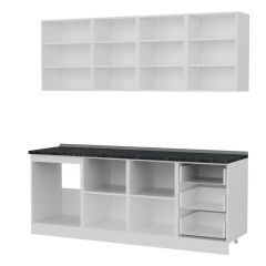 Minar 210 Cm Mutfak Dolabı Beyaz Antrasit 210-A1