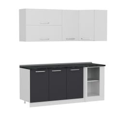 Minar 195Cm Köşe Mutfak Dolabı - Beyaz/Antrasit K195-A3