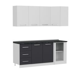 Minar 195Cm Köşe Mutfak Dolabı - Beyaz/Antrasit K195-A4