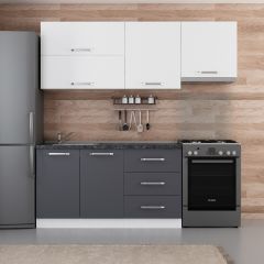 Minar 210 Cm Mutfak Dolabı Beyaz Antrasit 210-A4