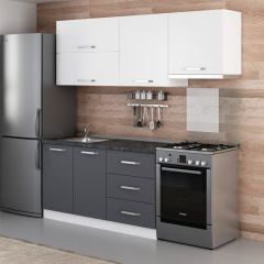 Minar 210 Cm Mutfak Dolabı Beyaz Antrasit 210-A4