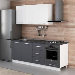 Minar 210 Cm Mutfak Dolabı Beyaz Antrasit 210-A6