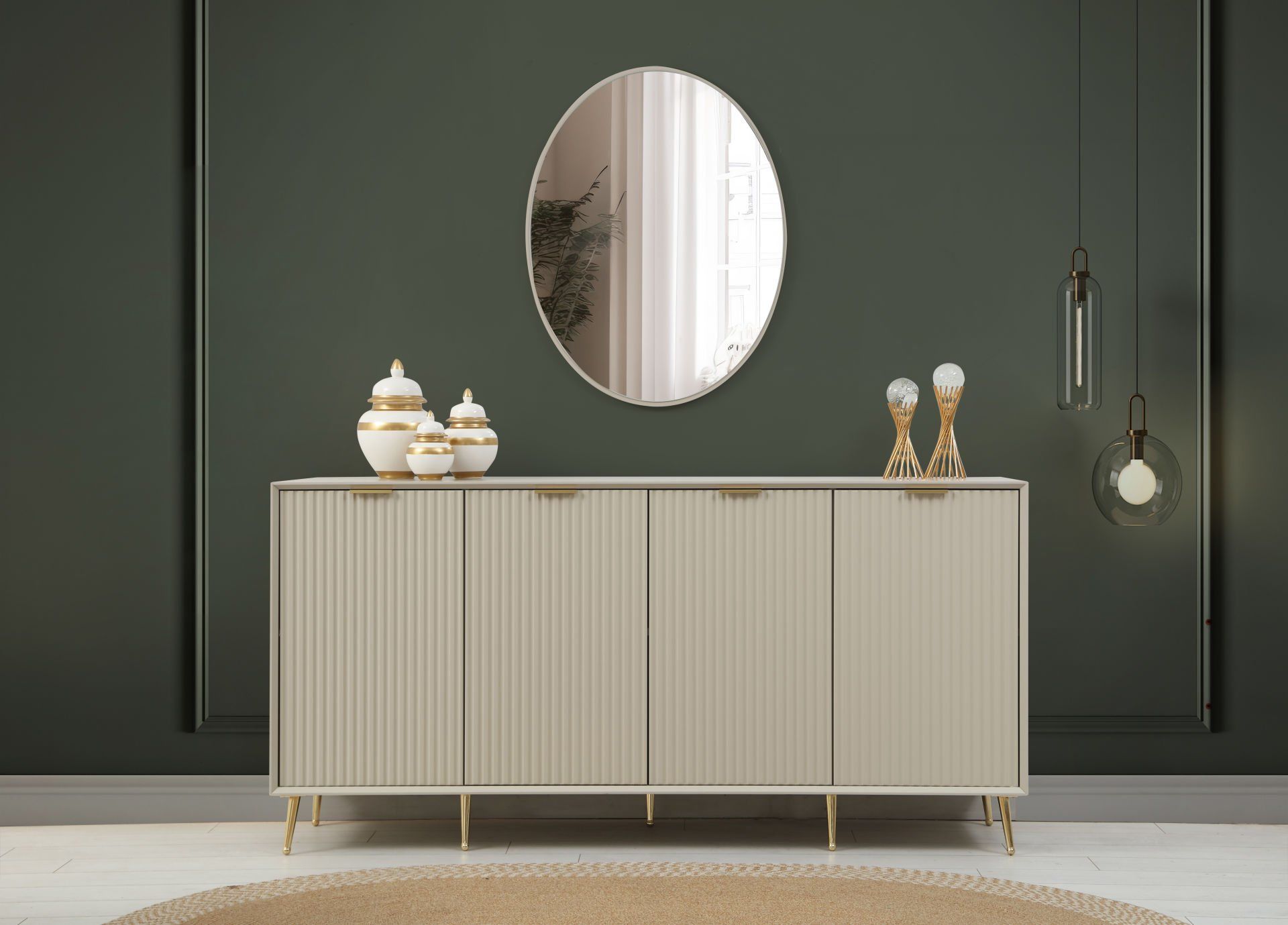 Kale Lüxe Konsol & Ayna - Kumtaşı