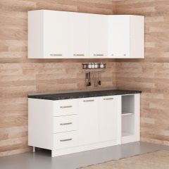 Minar 200Cm Köşe Mutfak Dolabı - Beyaz K200-B2