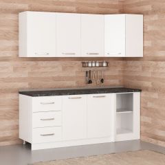 Minar 200Cm Köşe Mutfak Dolabı - Beyaz K200-B2