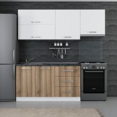 Minar 210 Cm Mutfak Dolabı Beyaz Dore 210-D4