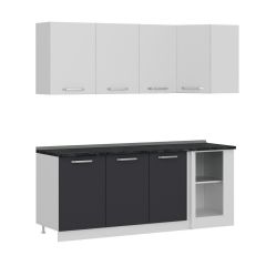 Minar 205Cm Köşe Mutfak Dolabı - Beyaz/Antrasit K205-A1