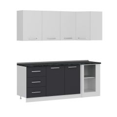 Minar 205Cm Köşe Mutfak Dolabı - Beyaz/Antrasit K205-A2