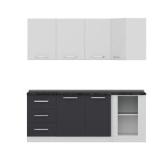 Minar 205Cm Köşe Mutfak Dolabı - Beyaz/Antrasit K205-A2