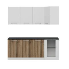 Minar 205Cm Köşe Mutfak Dolabı - Beyaz/Dore K205-D1