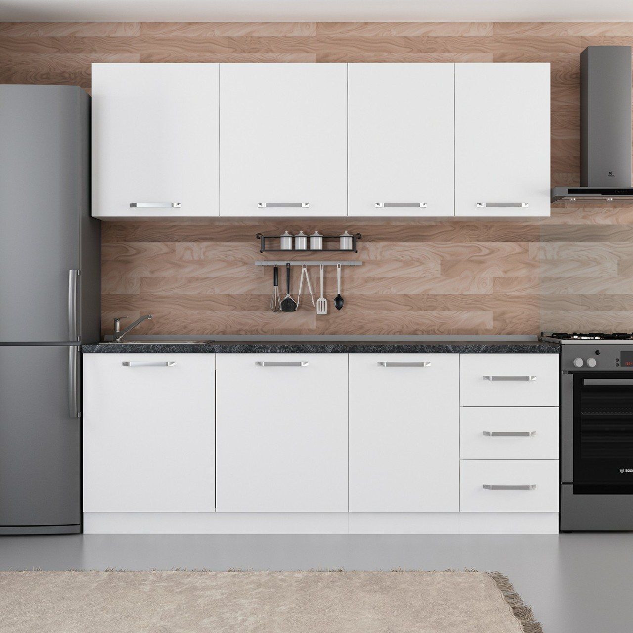 Minar 215 Cm Mutfak Dolabı Beyaz 215-B2