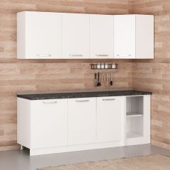 Minar 215Cm Köşe Mutfak Dolabı - Beyaz K215-B1