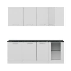 Minar 215Cm Köşe Mutfak Dolabı - Beyaz K215-B1