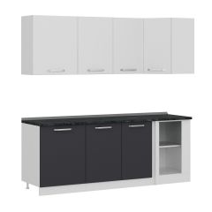 Minar 215Cm Köşe Mutfak Dolabı - Beyaz/Antrasit K215-A1