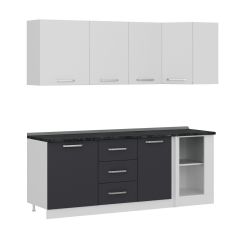 Minar 215Cm Köşe Mutfak Dolabı - Beyaz/Antrasit K215-A2