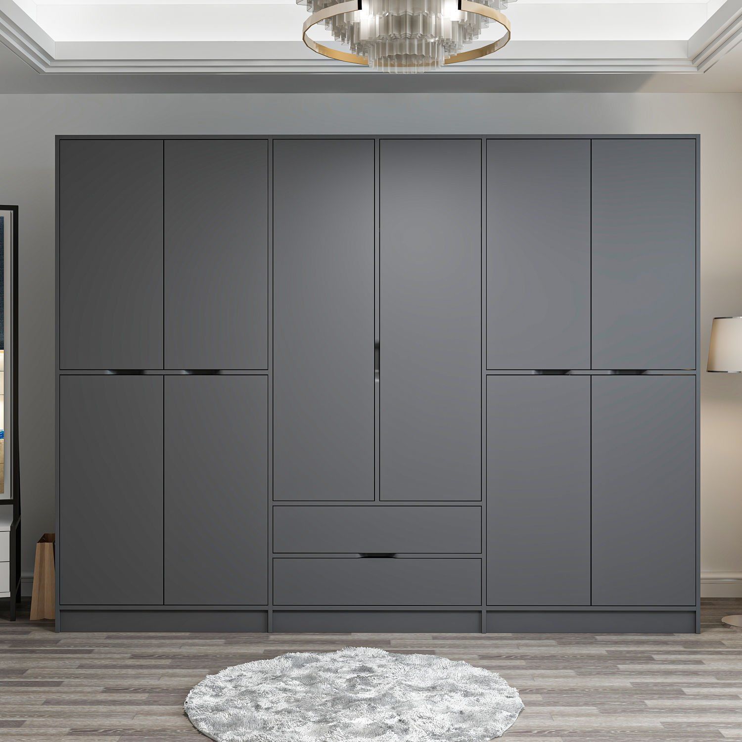 Elina 6 Kapaklı Dolap - Antrasit/Antrasit