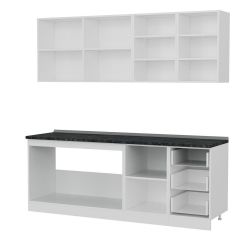 Minar 215 Cm Mutfak Dolabı Beyaz Antrasit 215-A2