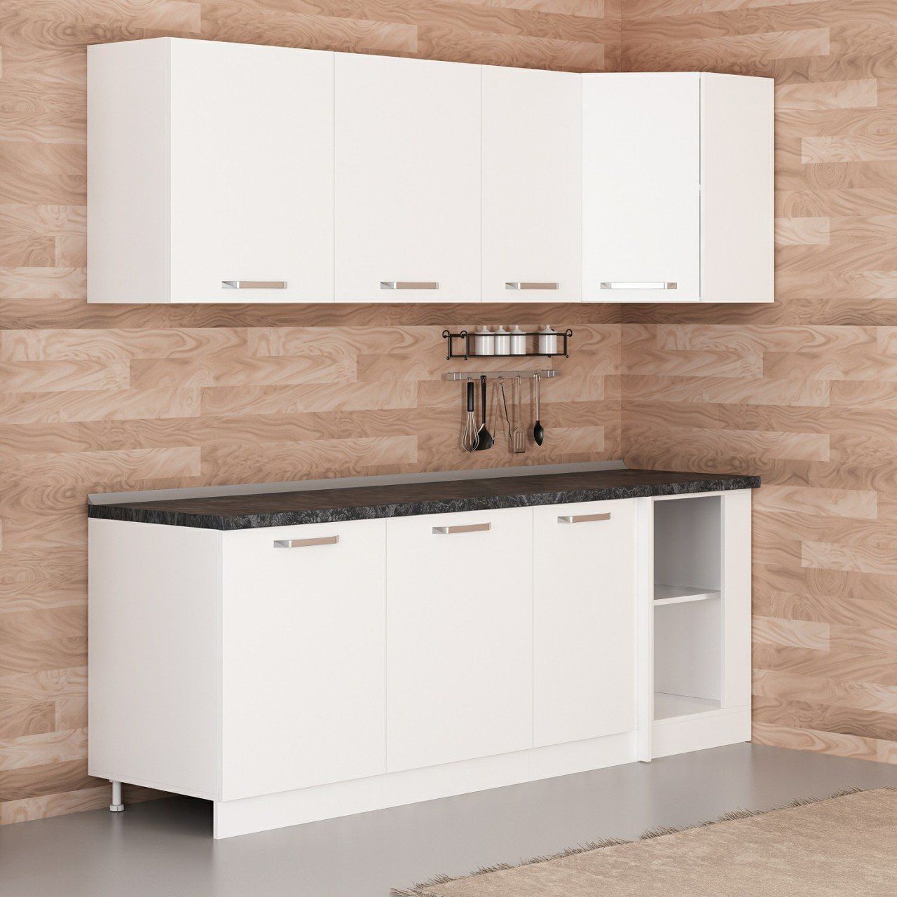 Minar 225Cm Köşe Mutfak Dolabı - Beyaz K225-B1