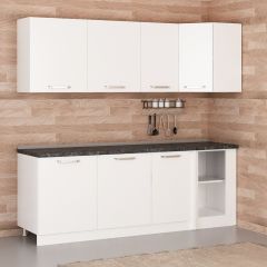 Minar 225Cm Köşe Mutfak Dolabı - Beyaz K225-B1