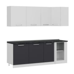 Minar 225Cm Köşe Mutfak Dolabı - Beyaz/Antrasit K225-A1