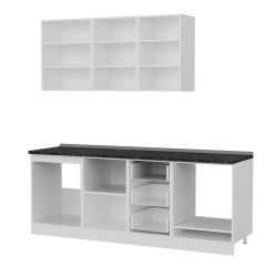 Minar 215 Cm Mutfak Dolabı Beyaz Dore 215-D3