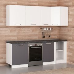 Minar 225Cm Köşe Mutfak Dolabı - Beyaz/Antrasit K225-A2