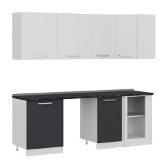 Minar 225Cm Köşe Mutfak Dolabı - Beyaz/Antrasit K225-A2