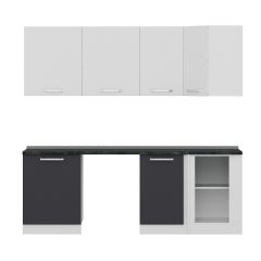 Minar 225Cm Köşe Mutfak Dolabı - Beyaz/Antrasit K225-A2