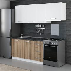 Minar 215 Cm Mutfak Dolabı Beyaz Dore 215-D4