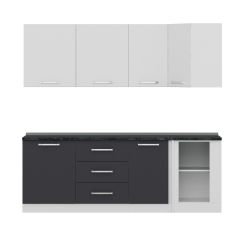 Minar 225Cm Köşe Mutfak Dolabı - Beyaz/Antrasit K225-A3