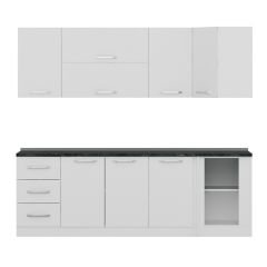 Minar 240Cm Köşe Mutfak Dolabı - Beyaz K240-B3