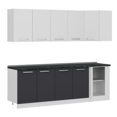 Minar 240Cm Köşe Mutfak Dolabı - Beyaz/Antrasit K240-A1