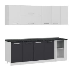 Minar 240Cm Köşe Mutfak Dolabı - Beyaz/Antrasit K240-A2