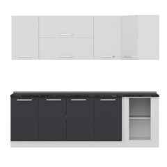 Minar 240Cm Köşe Mutfak Dolabı - Beyaz/Antrasit K240-A2