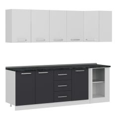 Minar 240Cm Köşe Mutfak Dolabı - Beyaz/Antrasit K240-A4