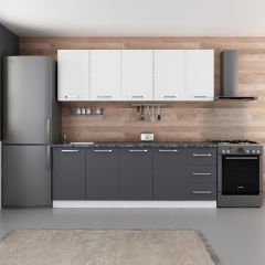 Minar 220 Cm Mutfak Dolabı Beyaz Antrasit 220-A3