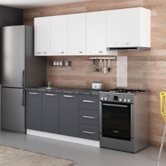 Minar 220 Cm Mutfak Dolabı Beyaz Antrasit 220-A5