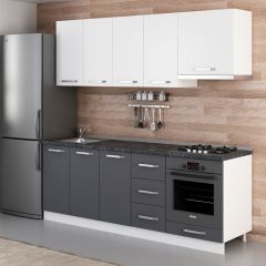 Minar 220 Cm Mutfak Dolabı Beyaz Antrasit 220-A6