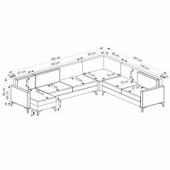 Kristal (D+3+K+2) Uzanmalı L Köşe Koltuk Takımı