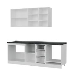 Minar 225 Cm Mutfak Dolabı Beyaz Antrasit 225-A6