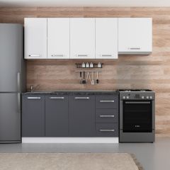 Minar 225 Cm Mutfak Dolabı Beyaz Antrasit 225-A7