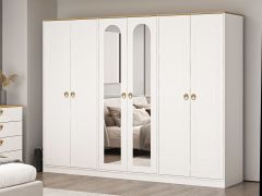 Lotus Bohem Tarz 6 Kapaklı Gardrop - Artisan/Beyaz