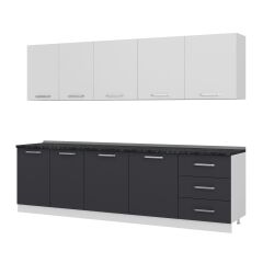 Minar 280 Cm Mutfak Dolabı Beyaz Antrasit 280-A2-Alt Modül