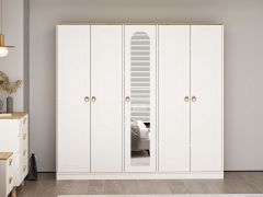 Lotus Bohem Tarz 5 Kapaklı Gardrop - Artisan/Beyaz