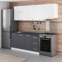 Minar 230 Cm Mutfak Dolabı Beyaz Antrasit 230-A4