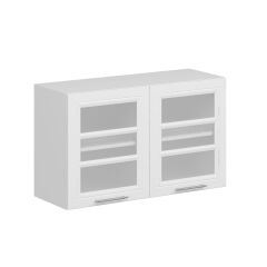 Alvinka Mutfak Modül Mbr_C Üst 2Dk1R 100-H60Cm Dolap Cam Beyaz Beyaz