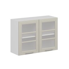 Alvinka Mutfak Modül Mbr_C Üst 2Dk1R 100-H72Cm Dolap Cam Beyaz Kumtaşı