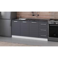 Minar 175 Cm Mutfak Dolabı Beyaz Antrasit 175-A1 -Alt Modül