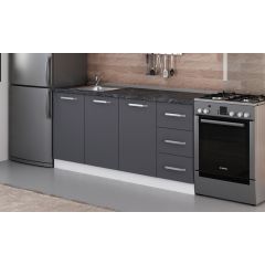 Minar 175 Cm Mutfak Dolabı Beyaz Antrasit 175-A1 -Alt Modül