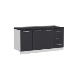 Minar 175 Cm Mutfak Dolabı Beyaz Antrasit 175-A1 -Alt Modül